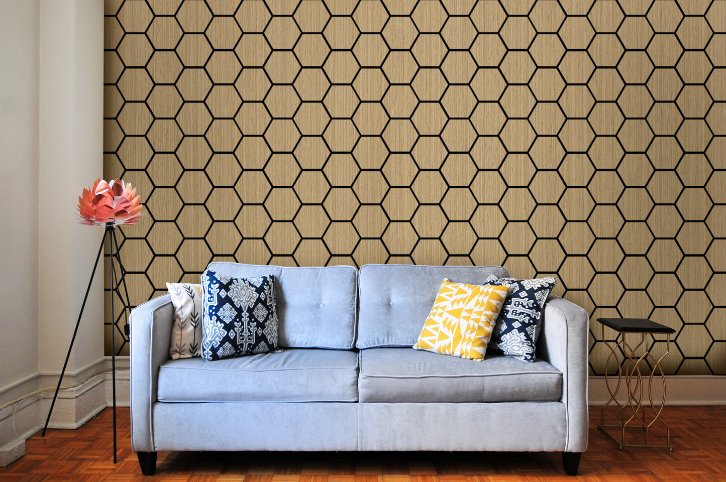 Decorative Acoustic Wall Panels - Natural Hexagon Sample