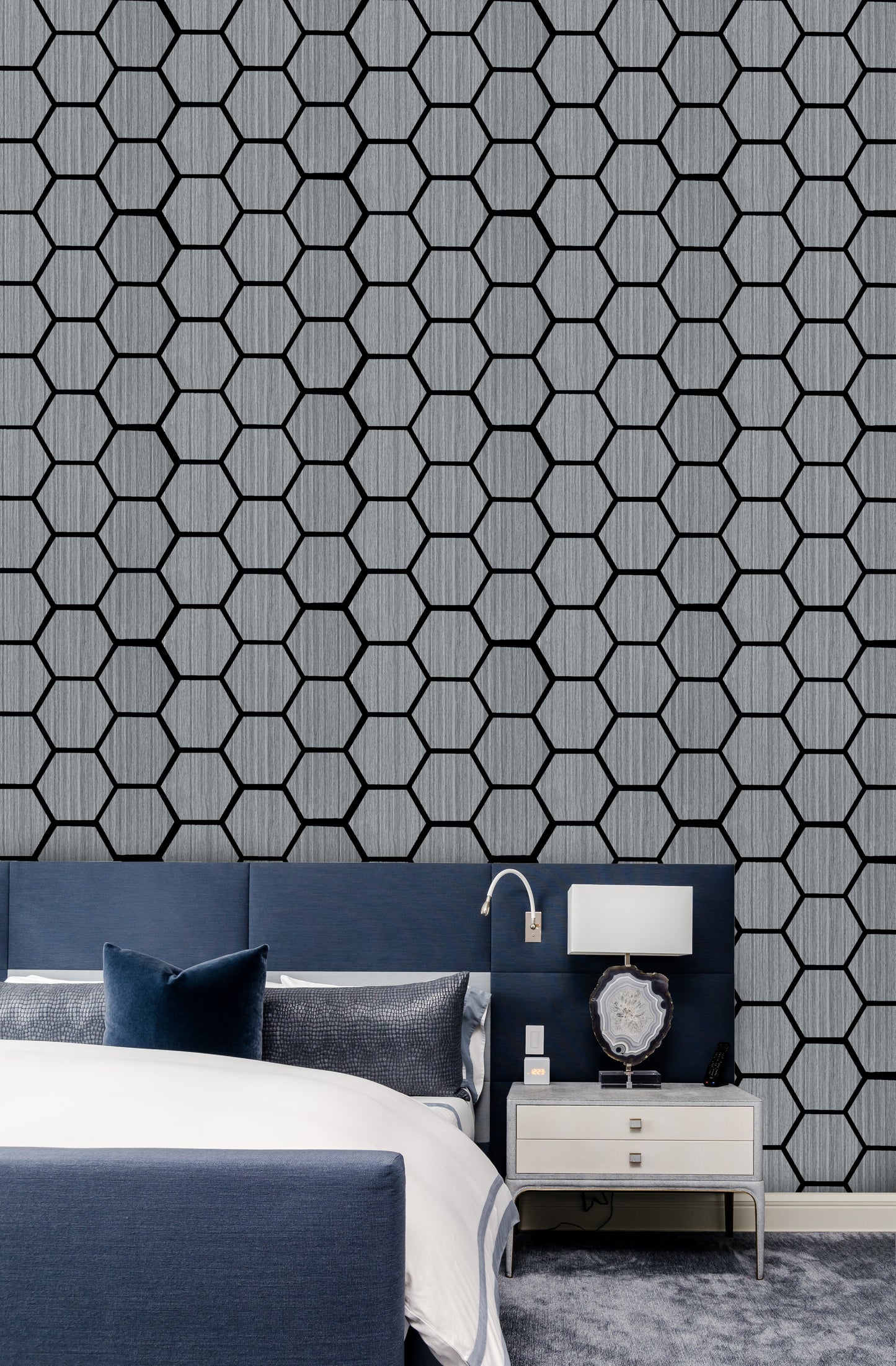 Decorative Acoustic Wall Panels - Gray Hexagon Sample