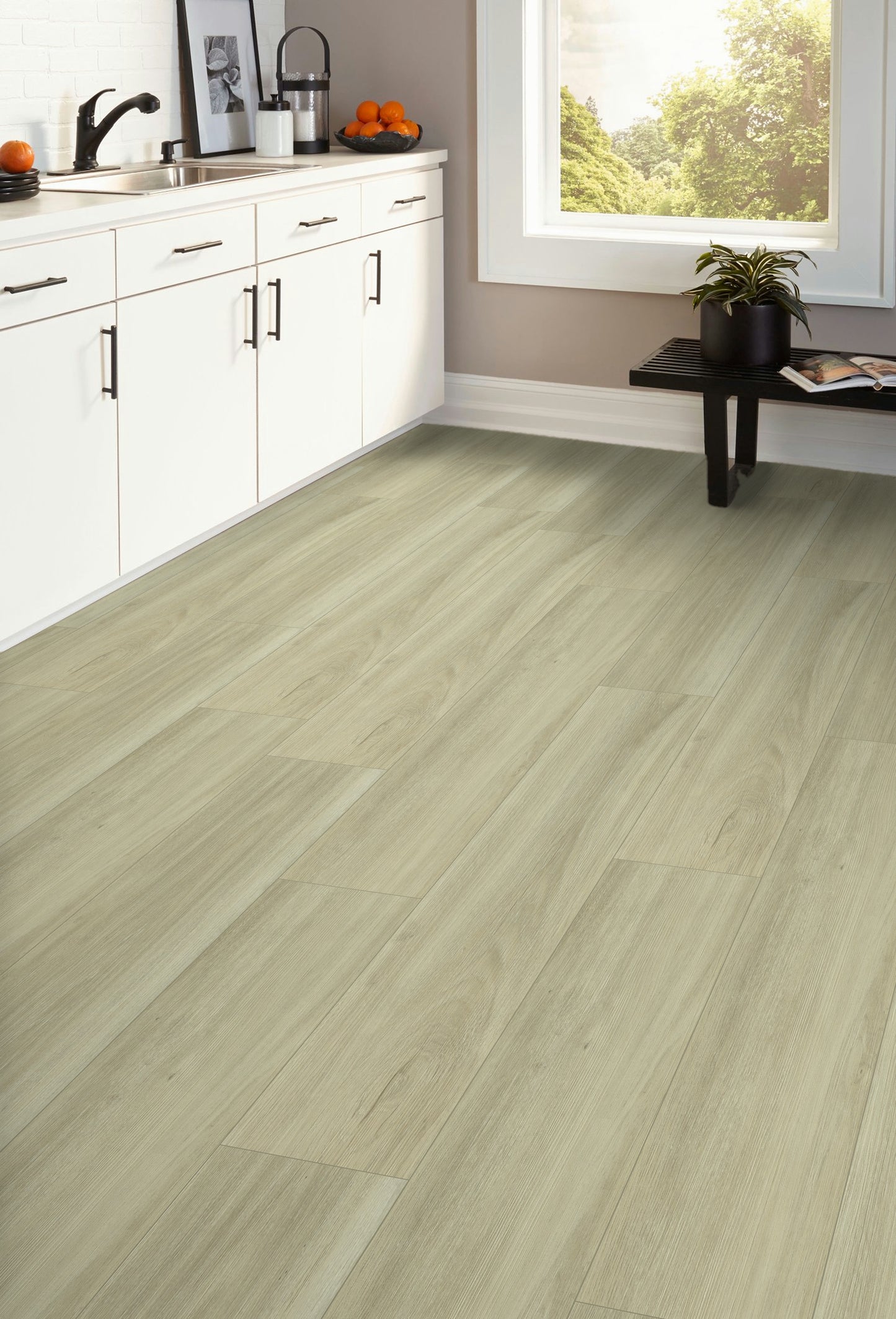 5mm Thick Rigid Core Vinyl Plank Flooring 7.87 in. Width x 60 in. Length (32.81 sq. ft. per box) - Beach Dune