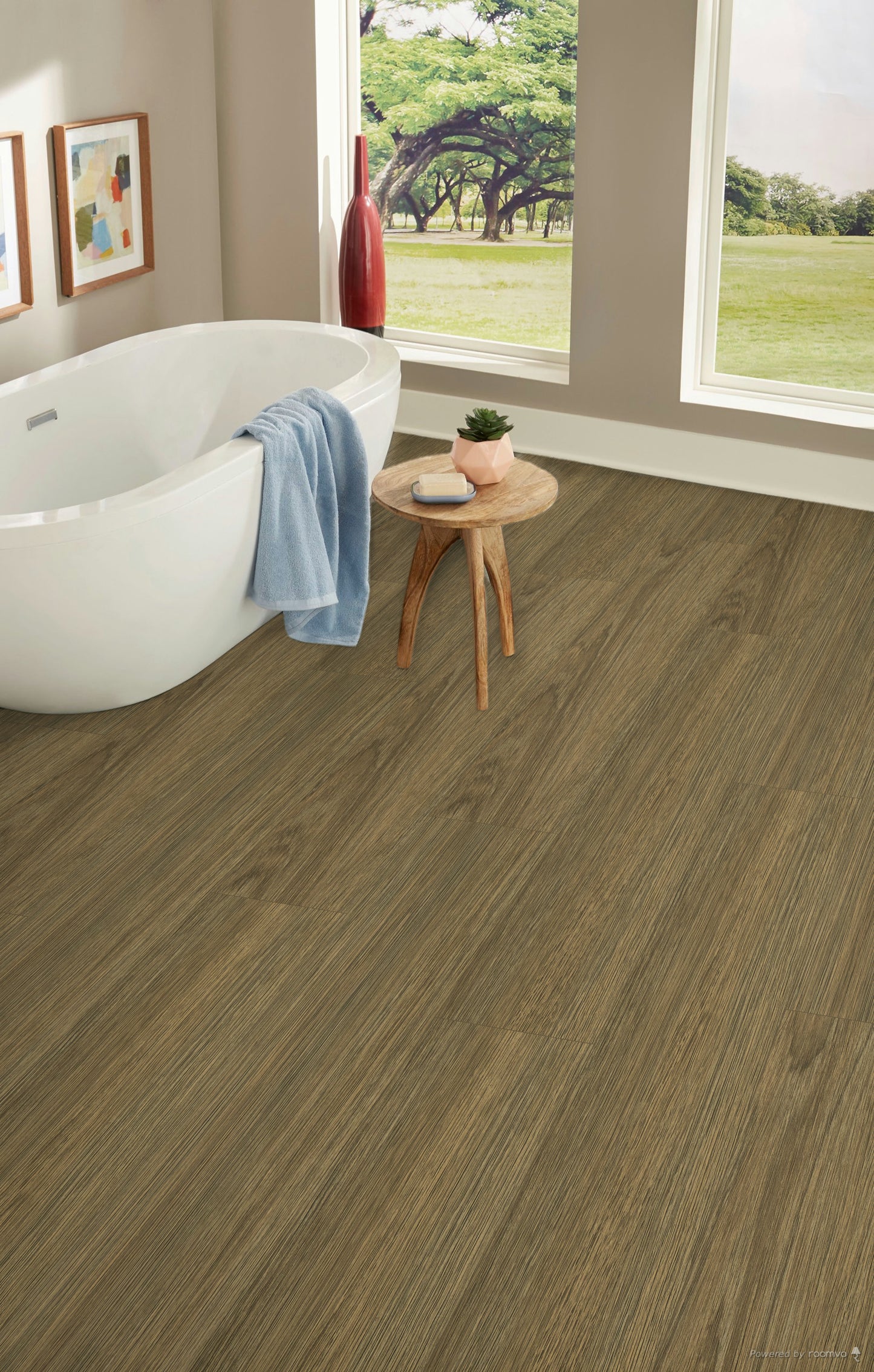 5mm Thick Rigid Core Vinyl Plank Flooring 7.87 in. Width x 60 in. Length (32.81 sq. ft. per box) - Tudor Brown