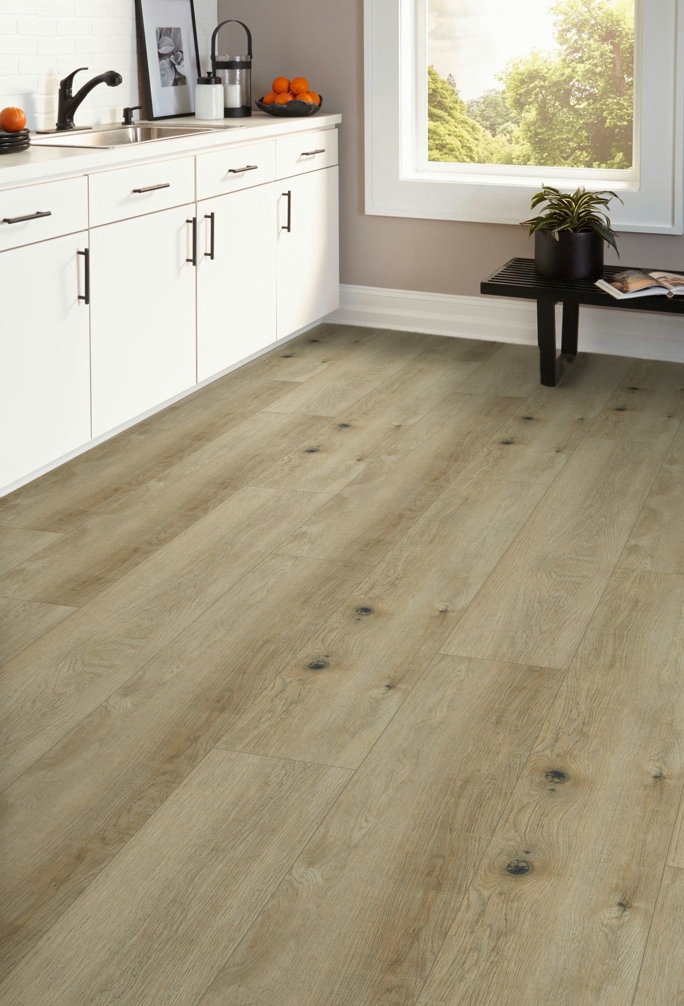 Pallet Special (25 boxes) - 6mm Thick Rigid Core Vinyl Plank Flooring 9.13 in. Width x 60 in. Length (19.02 sq. ft. per box) - Neutral Brown