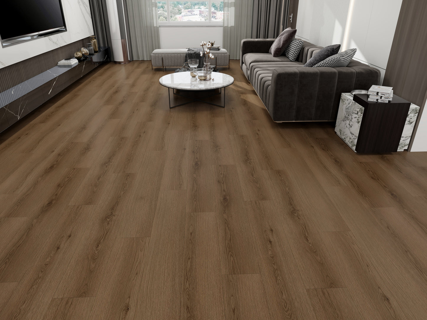 14mm Lone Peak AC4 Wear Layer Painted Bevel EIR Laminate Floor 9.25 in. Wide - Sample