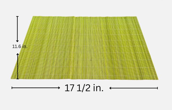 Real Bamboo Placemats 11.6 in. Wide x 17 1/2 in. Length - Chartreuse