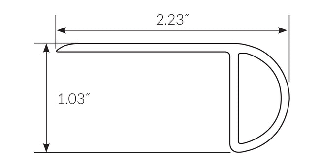 Beachside 1.03 in. Thick x 2.23 in. Width x 94 in. Length Vinyl Overlap Stair Nose Molding