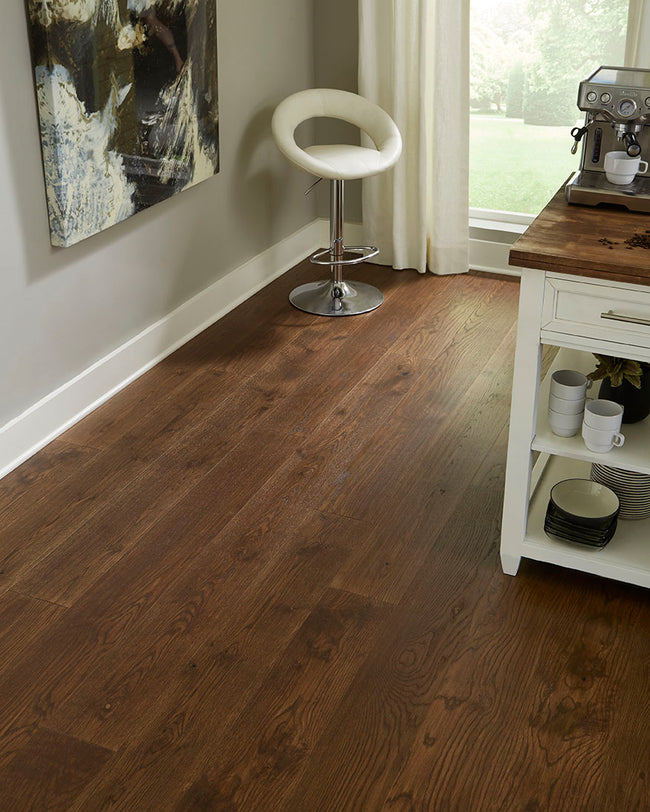 8mm Cognac Oak Waterproof Engineered Hardwood Flooring 7.48 in. Wide x Varying Length Long