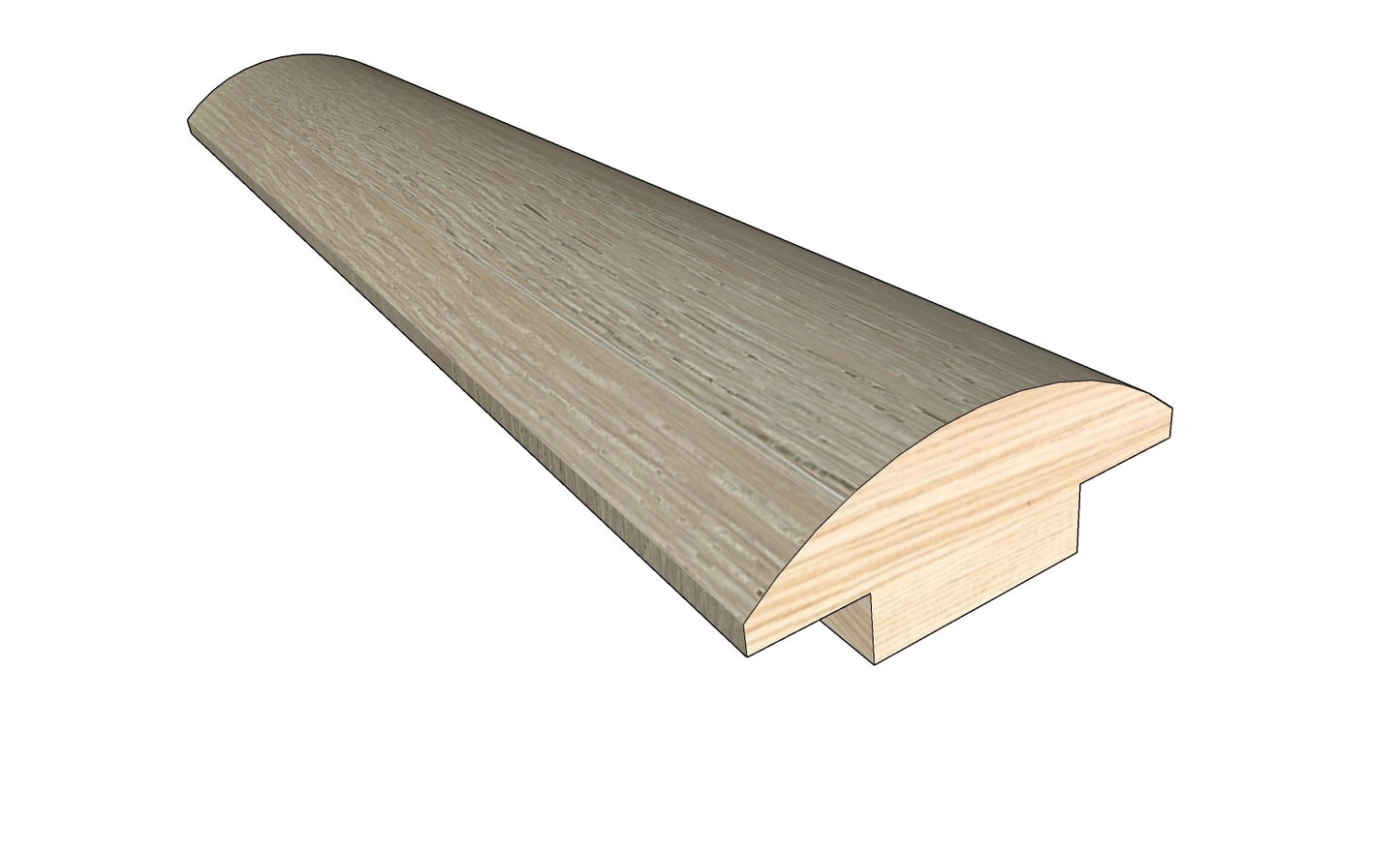 Sandcastle 0.445 in. Thick x 1.50 in. Width x 78 in. Length Hardwood T-Molding