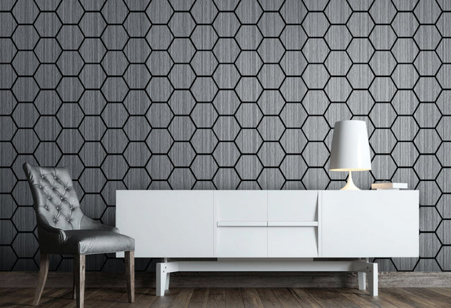 Decorative Acoustic Wall Panels - Gray Hexagon Sample