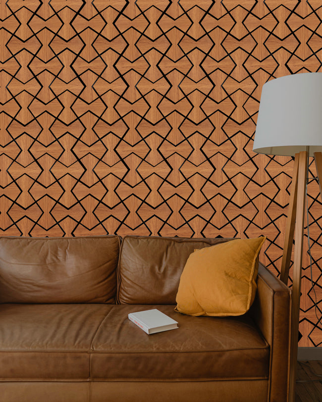 18mm Bowtie Acoustic Wall Panel 33.5" Long x 18.9" Wide - Brown