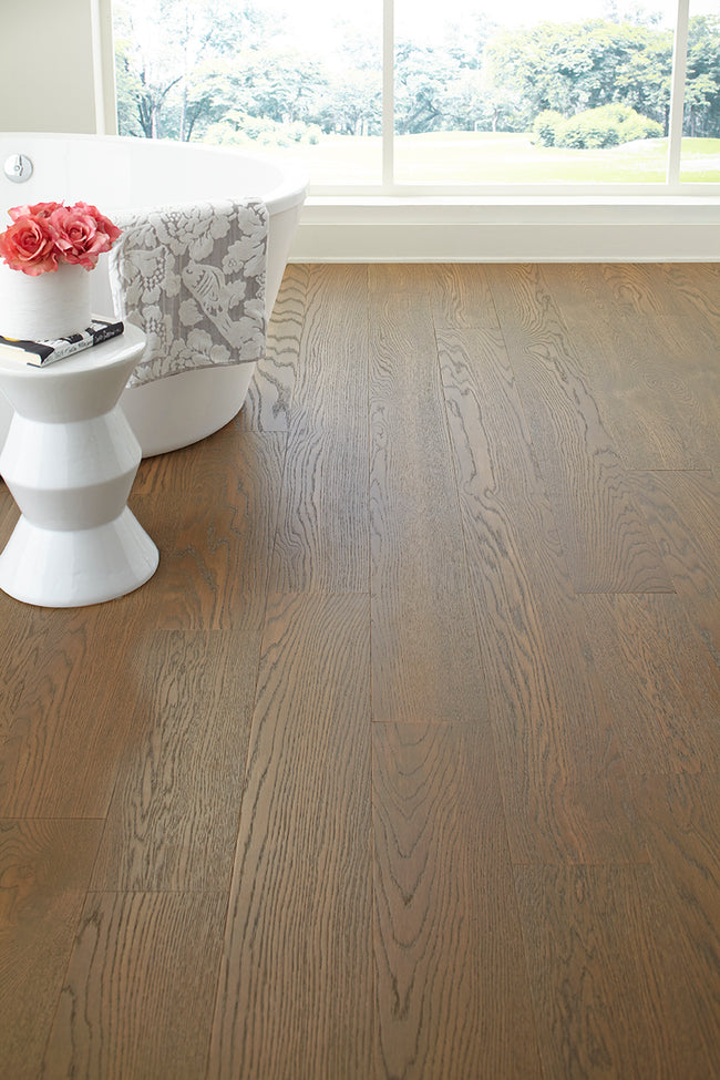 7mm Potter's Clay Waterproof Engineered Hardwood Flooring 5 in. Wide x Varying Length Long