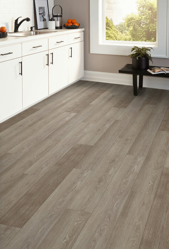5mm Thick Rigid Core Vinyl Plank Flooring 5.91 in. Width x 48 in. Length (27.56 sq. ft. per box) - Smoked Timber