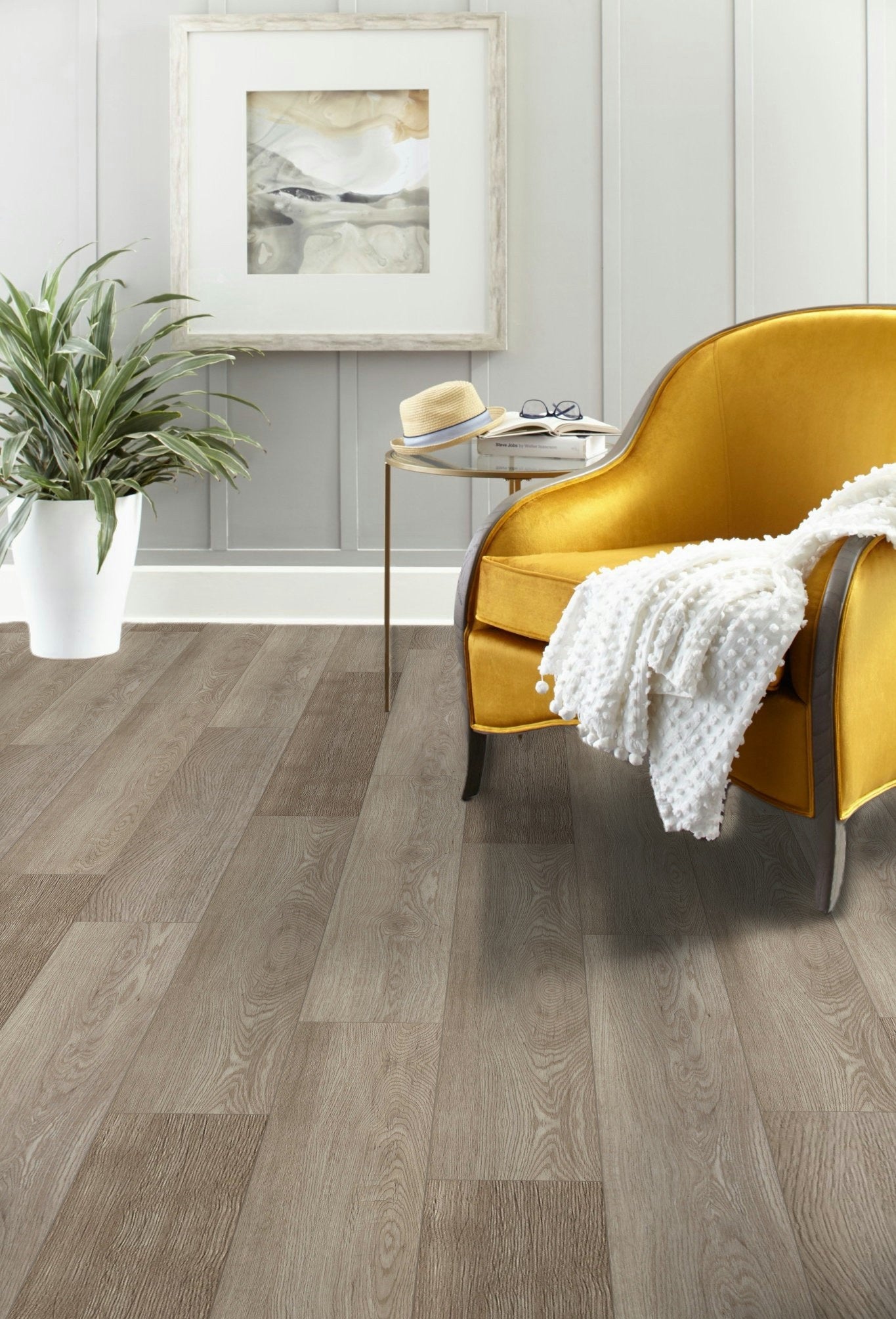 5mm Thick Rigid Core Vinyl Plank Flooring 5.91 in. Width x 48 in. Length (27.56 sq. ft. per box) - Smoked Timber