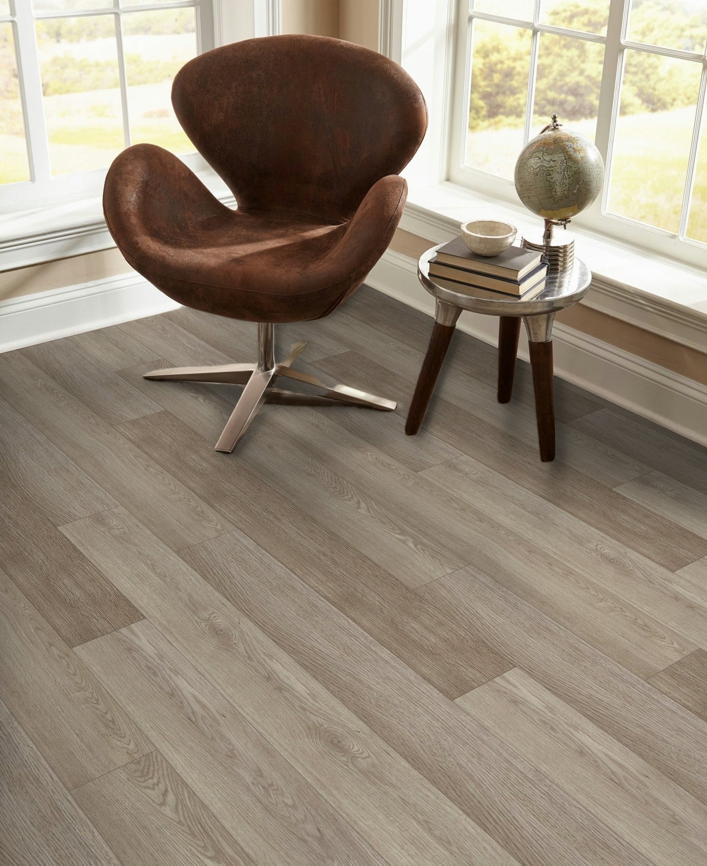 5mm Thick Rigid Core Vinyl Plank Flooring 5.91 in. Width x 48 in. Length (27.56 sq. ft. per box) - Smoked Timber