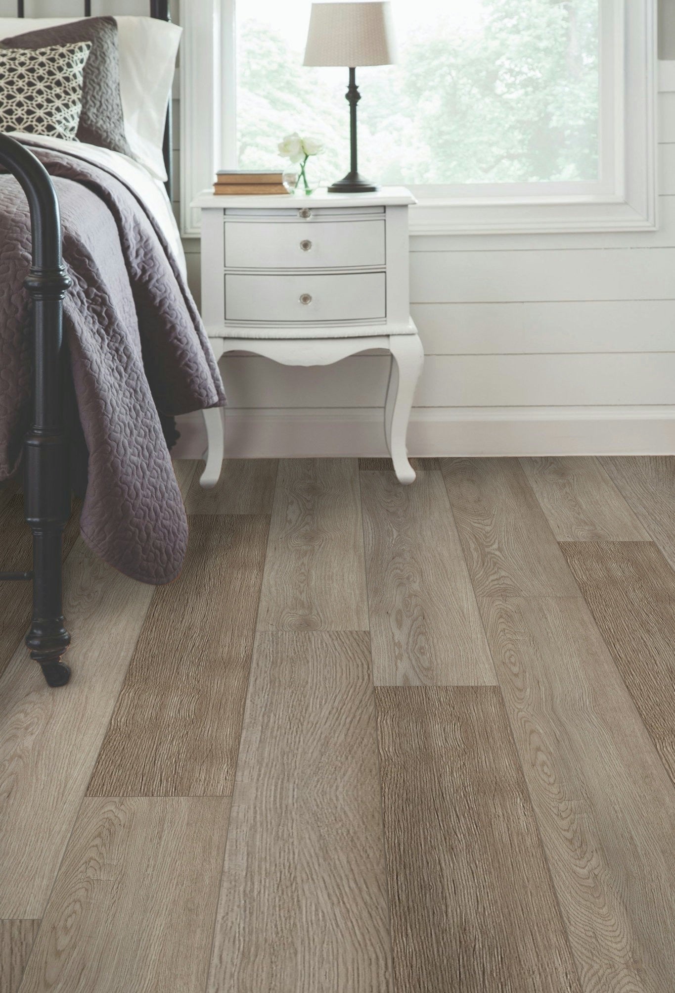 5mm Thick Rigid Core Vinyl Plank Flooring 5.91 in. Width x 48 in. Length (27.56 sq. ft. per box) - Smoked Timber