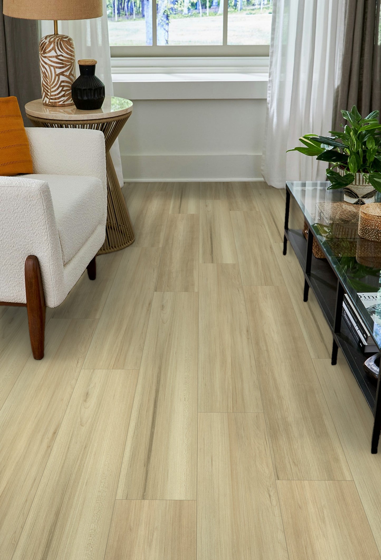 5mm Thick Rigid Core Vinyl Plank Flooring 7.87 in. Width x 60 in. Length (32.81 sq. ft. per box) - French Beige