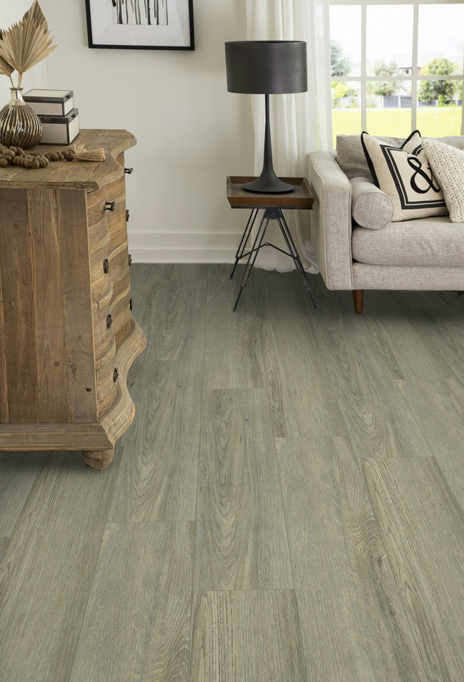 5mm Thick Rigid Core Vinyl Plank Flooring 9.13 in. Width x 60 in. Length (32.81 sq. ft. per box) - Silver Lakeshore