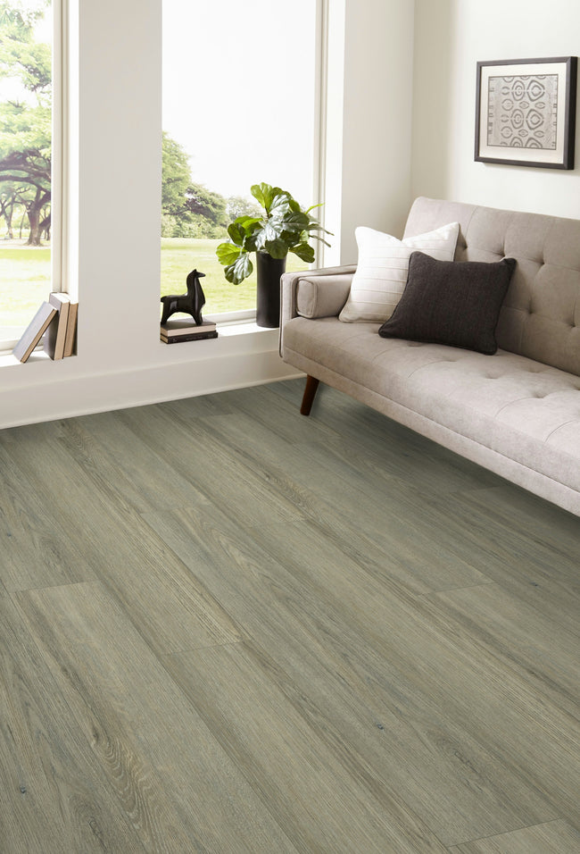 5mm Thick Rigid Core Vinyl Plank Flooring 9.13 in. Width x 60 in. Length (32.81 sq. ft. per box) - Silver Lakeshore