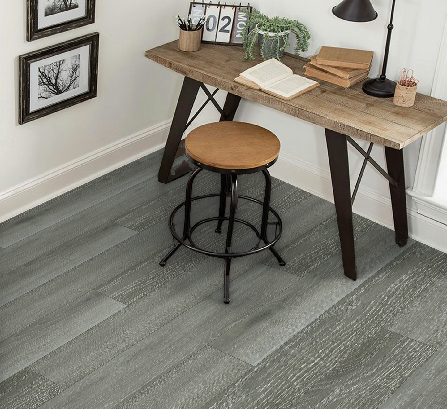 5mm Thick Rigid Core Vinyl Plank Flooring 7.87 in. Width x 60 in. Length (32.81 sq. ft. per box) - Silver Ash