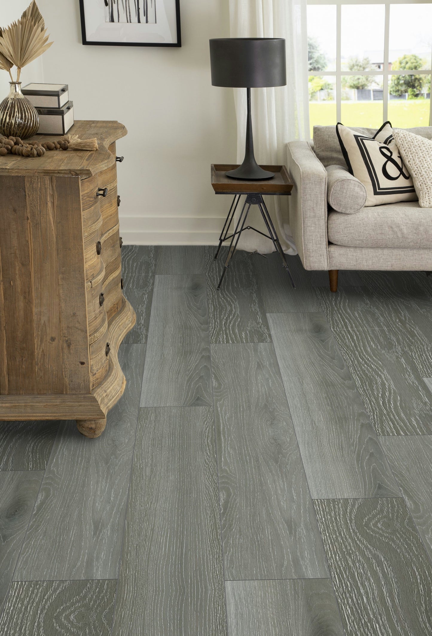 5mm Thick Rigid Core Vinyl Plank Flooring 7.87 in. Width x 60 in. Length (32.81 sq. ft. per box) - Silver Ash