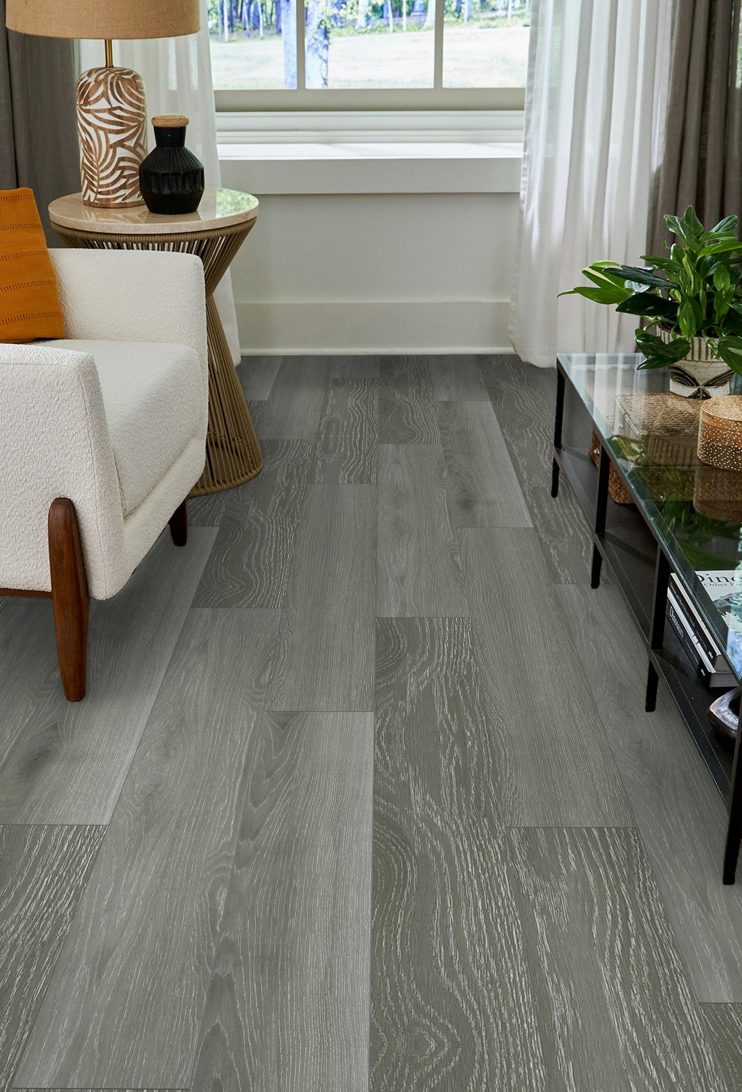 5mm Thick Rigid Core Vinyl Plank Flooring 7.87 in. Width x 60 in. Length (32.81 sq. ft. per box) - Silver Ash