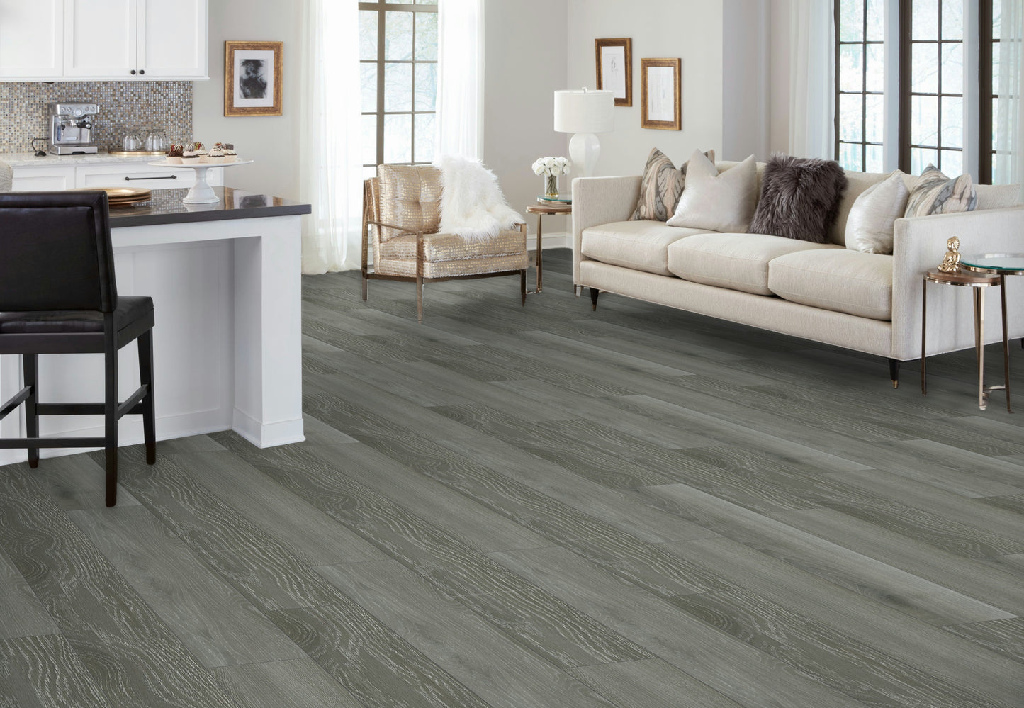 5mm Thick Rigid Core Vinyl Plank Flooring 7.87 in. Width x 60 in. Length (32.81 sq. ft. per box) - Silver Ash