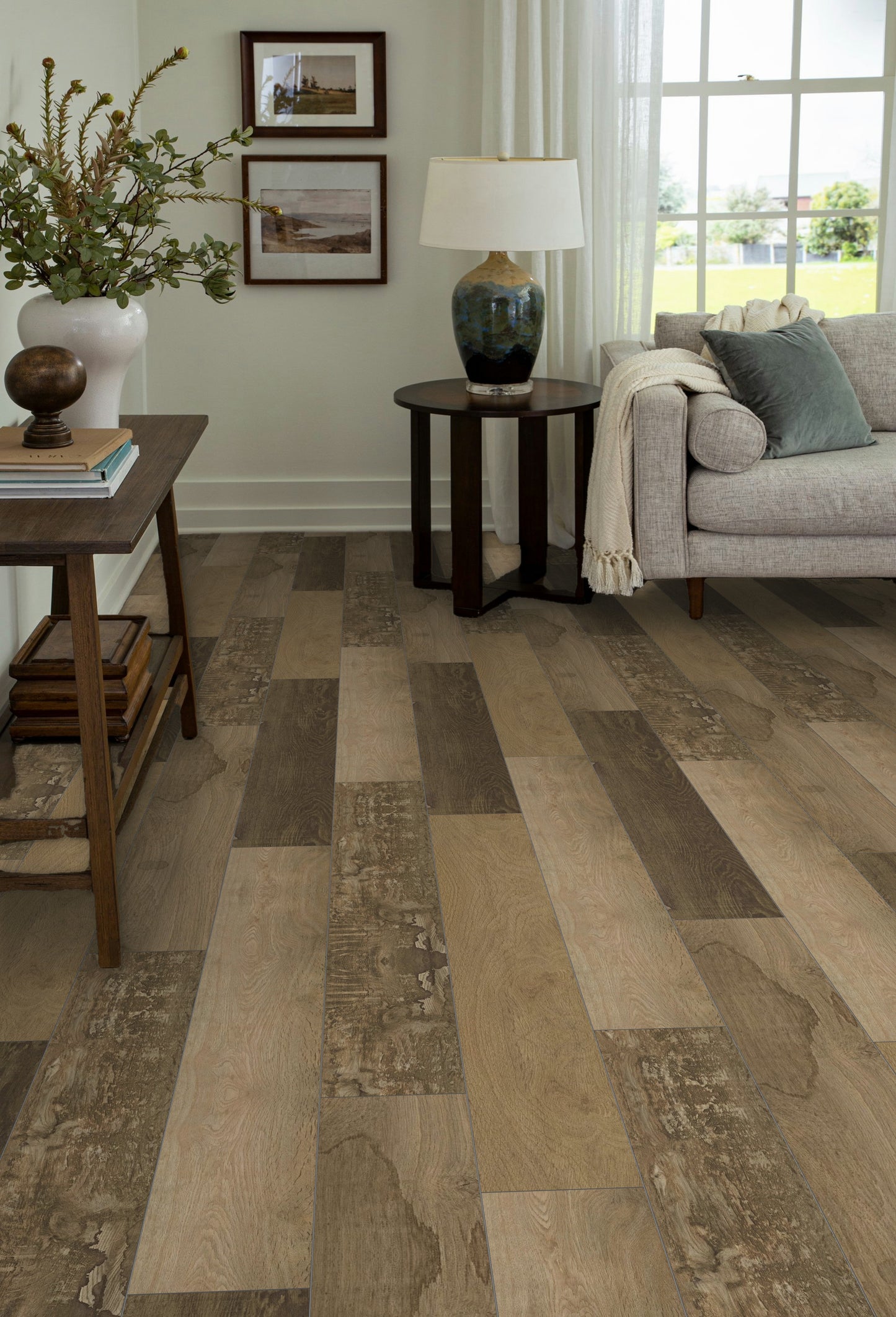 5mm Thick Rigid Core Vinyl Plank Flooring 7.87 in. Width x 60 in. Length (32.81 sq. ft. per box) - Timeworn Lodge