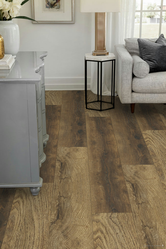 6mm Thick Rigid Core Vinyl Plank Flooring 7.20 in. Width x 60 in. Length (27.02 sq. ft. per box) - Reclaimed Sawmill