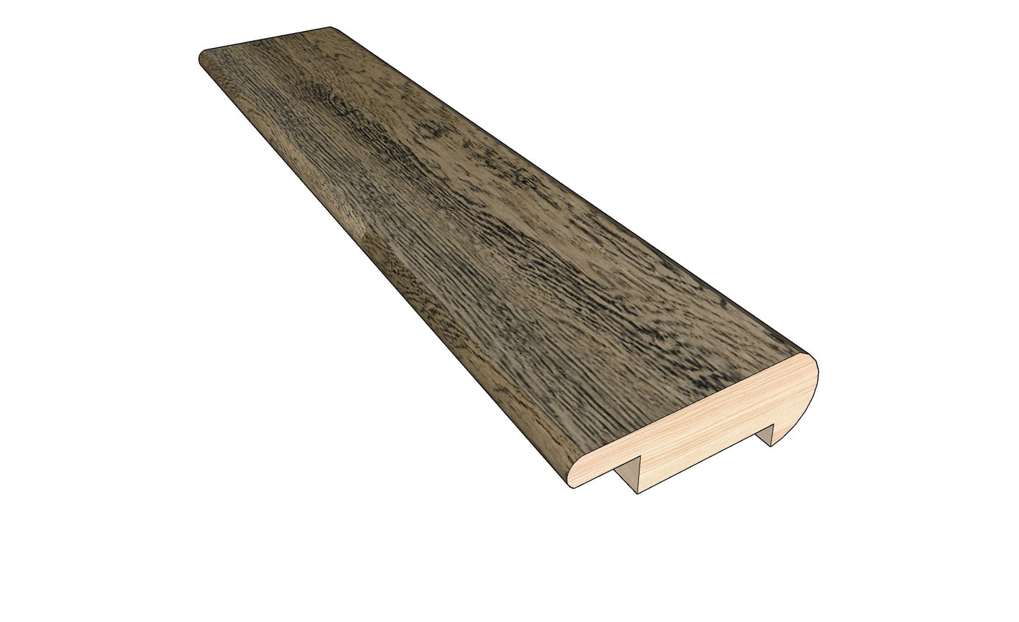 Weathered Oak 0.80 in. Thick x 2 in. Width x 78 in. Length Overlap Stair Nose Molding