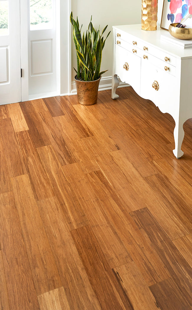 7mm Honeystone Waterproof Engineered Strand Bamboo Flooring 5.12 in. Wide x 36.22 in. Long - Sample