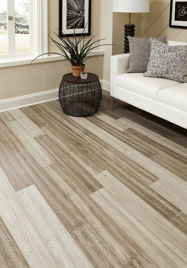 7mm Mixed Gray Waterproof Engineered Strand Bamboo Flooring 5.12 in. Wide x 36.22 in. Long