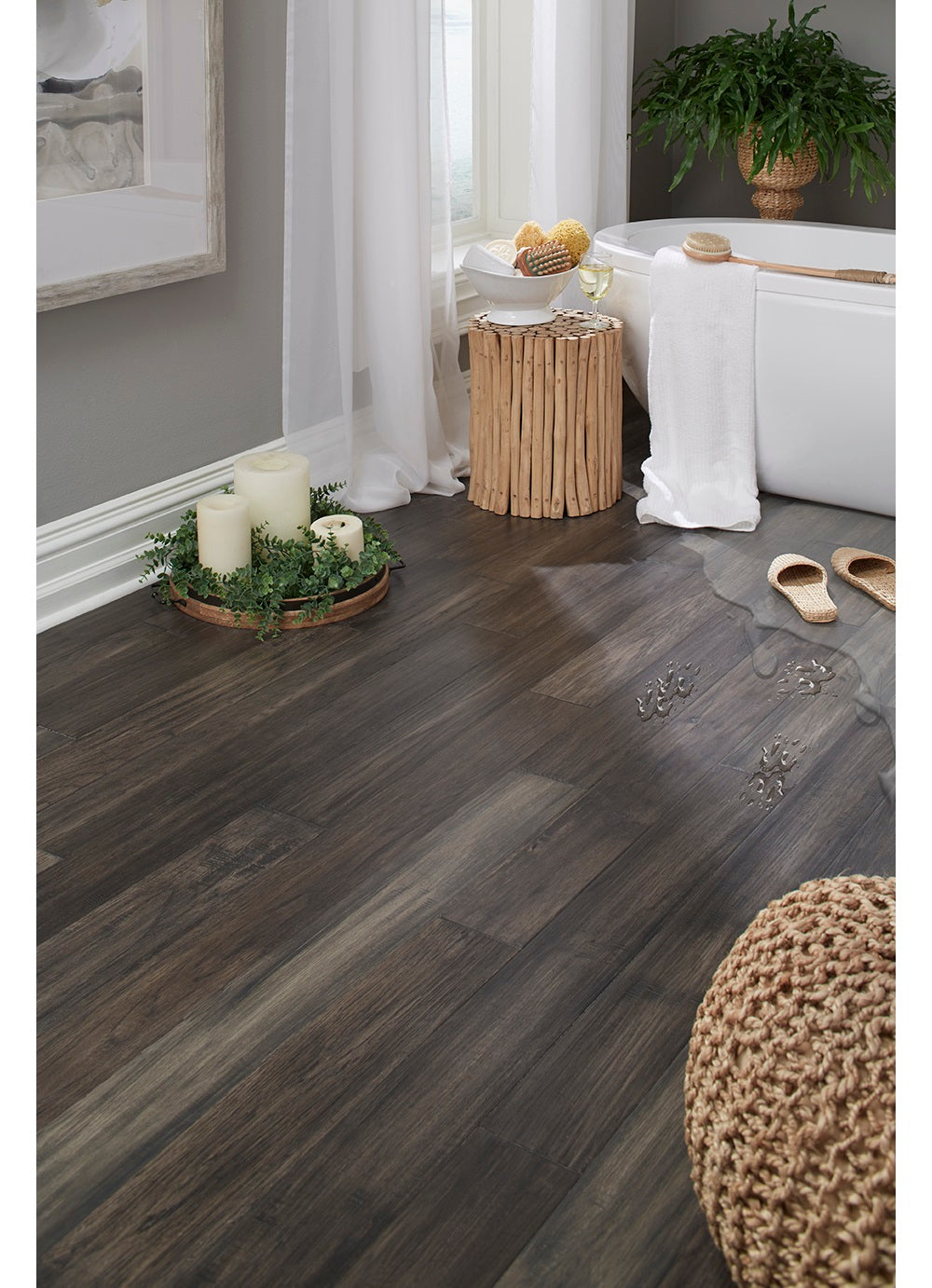 7mm Shadow Gray Waterproof Engineered Hardwood Flooring 5 in. Wide x V