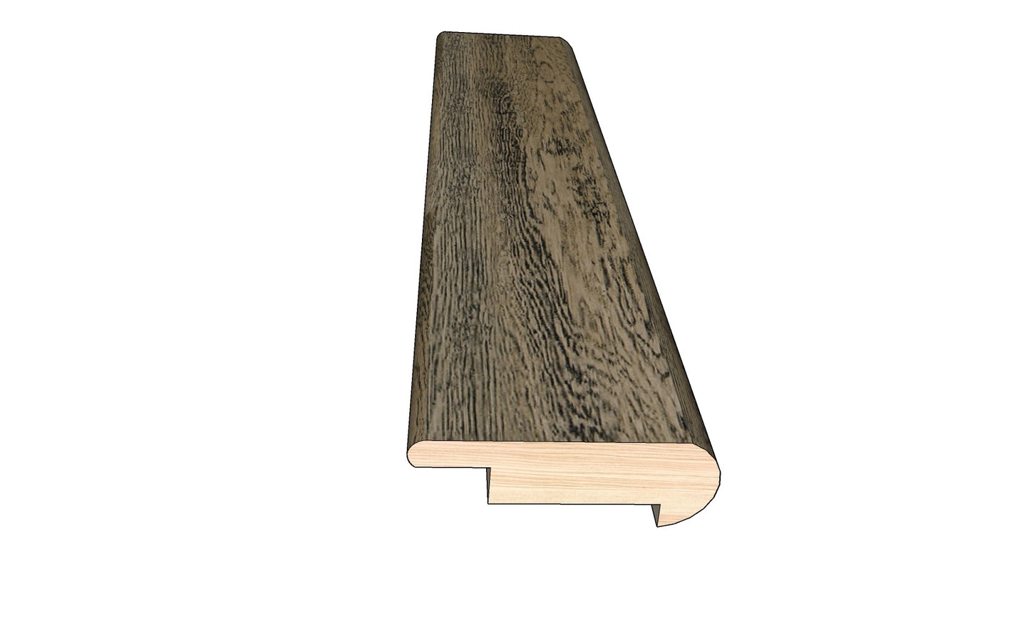 Weathered Oak 0.80 in. Thick x 2 in. Width x 78 in. Length Overlap Stair Nose Molding