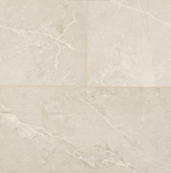 6mm Pantheon Marble HDPC® Waterproof Luxury Vinyl Tile Flooring 12 in. Wide x 24 in. Long