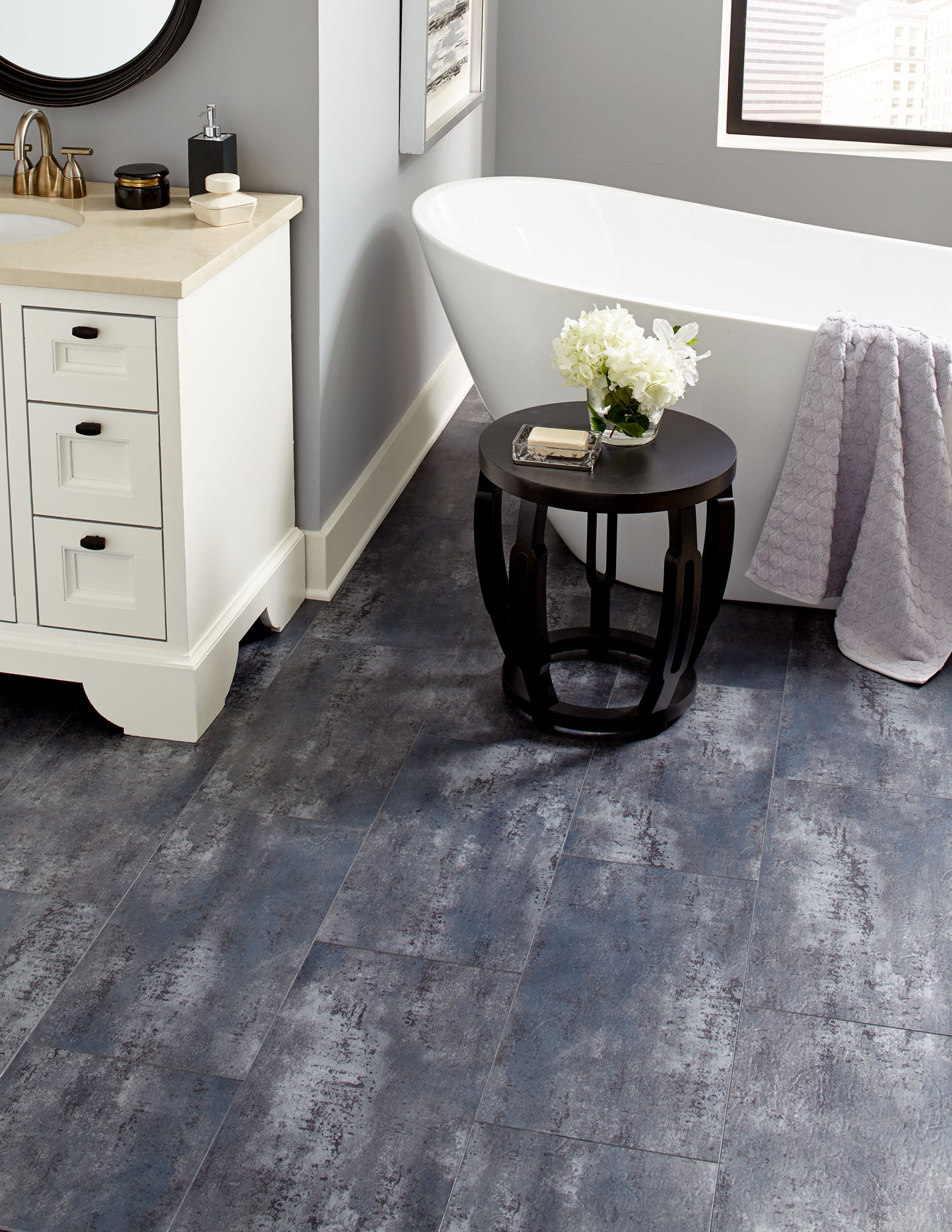 6mm Lapis HDPC® Waterproof Luxury Vinyl Tile Flooring 12 in. Wide x 24 in. Long