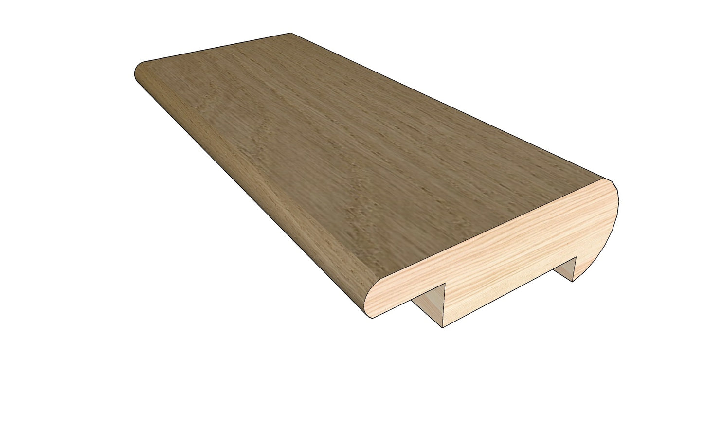 Manor 0.80 in. Thick x 2 in. Width x 78 in. Length Overlap Stair Nose Molding