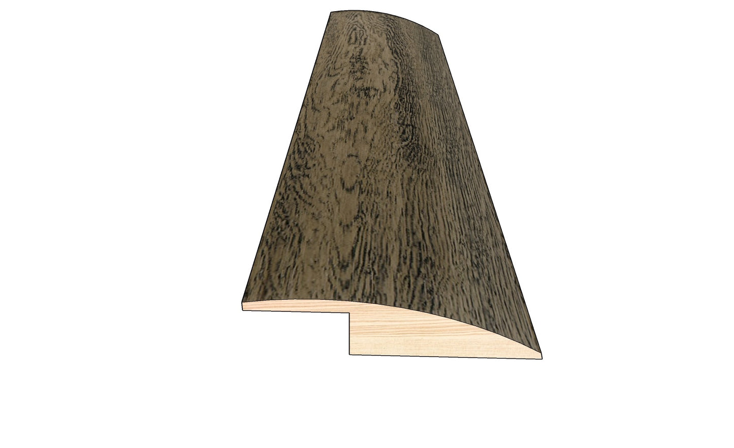 Weathered Oak 0.50 in. Thick x 1.50 in. Width x 78 in. Length Overlap Reducer Hardwood Molding