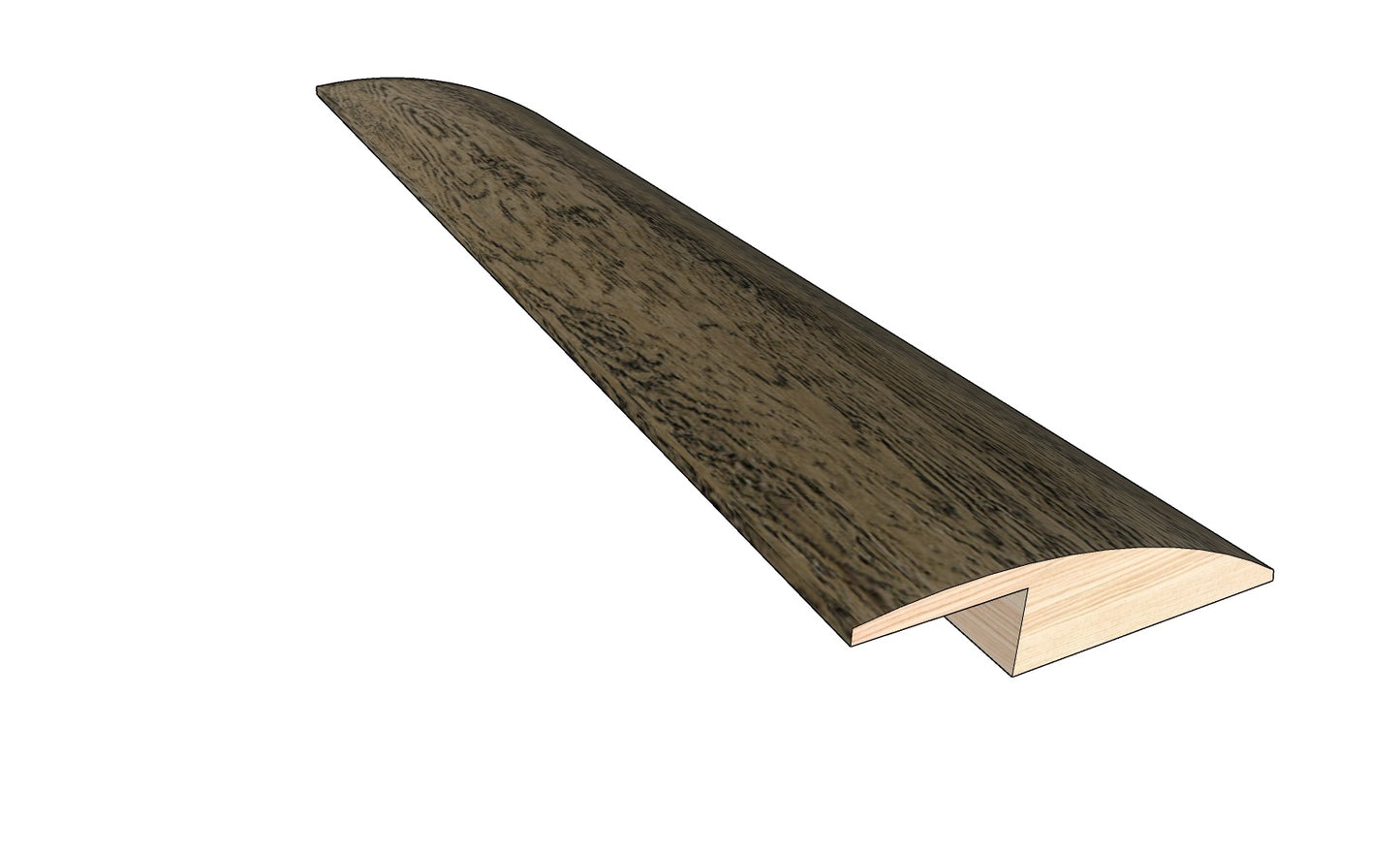Weathered Oak 0.50 in. Thick x 1.50 in. Width x 78 in. Length Overlap Reducer Hardwood Molding