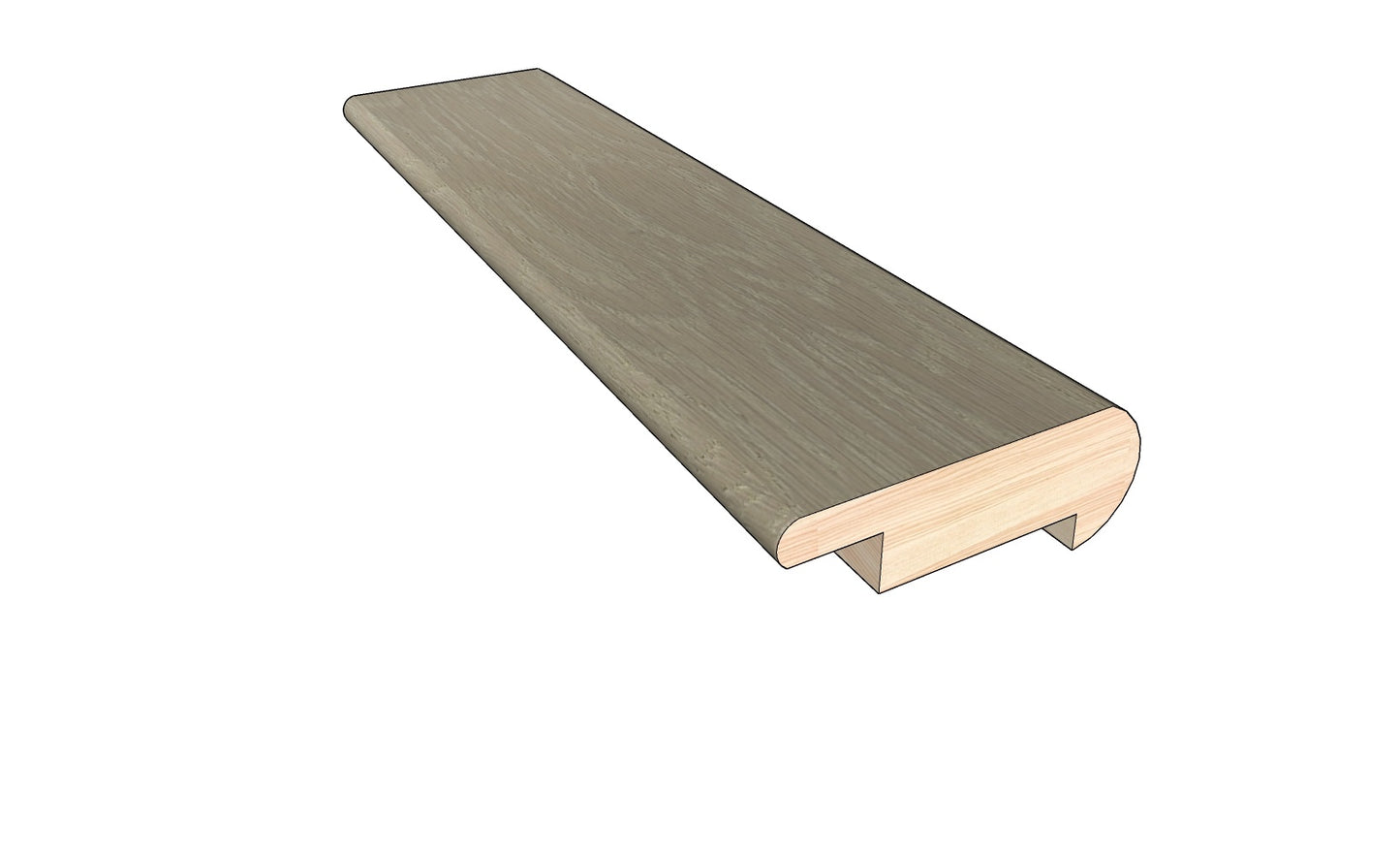 Sandcastle 0.80 in. Thick x 2 in. Width x 78 in. Length Overlap Stair Nose Molding