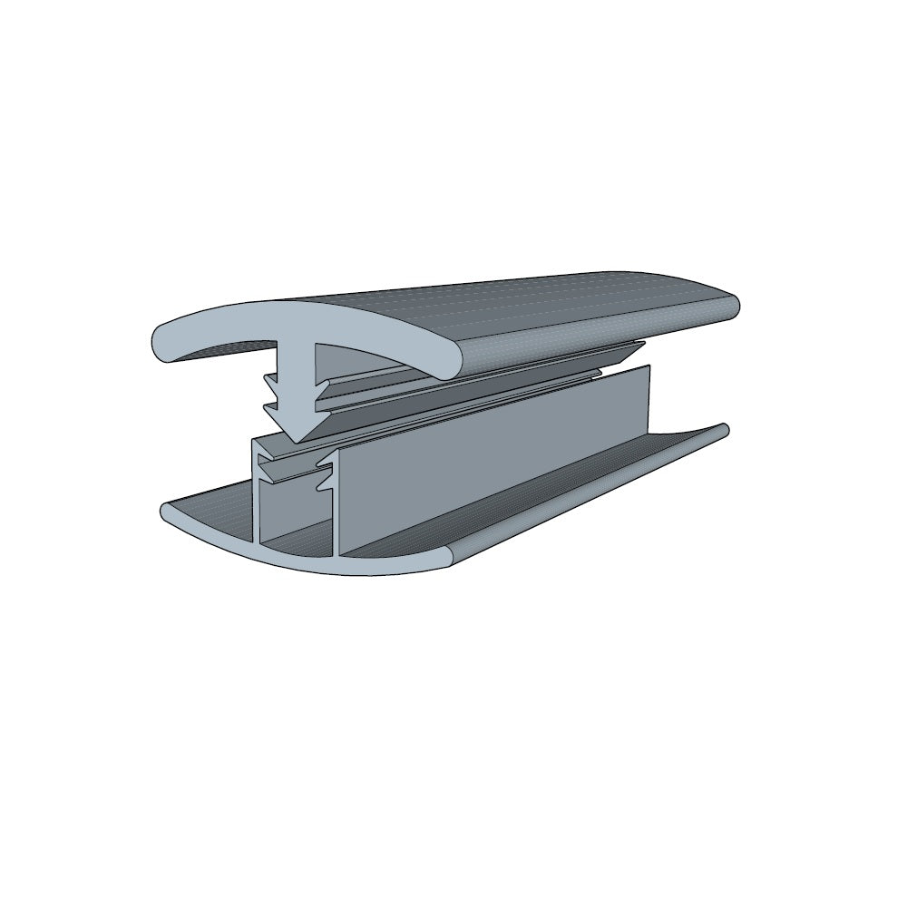 Windswept 0.51 in. Thick x 1.26 in. Wide x 72.05 in. Length Vinyl T-Molding